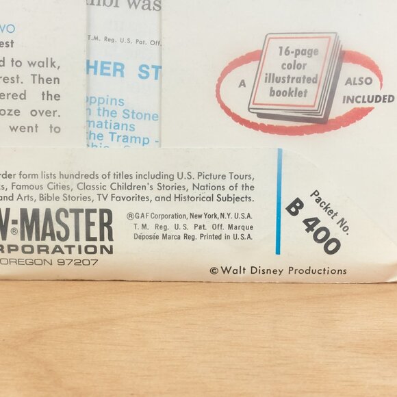 Vintage View-Master Reels Set B400 “Bambi” / 3 Reels + Booklet - Picture 6 of 6